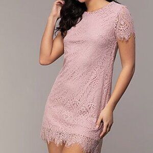 Francesca's Short-sleeve lilac shift lace Dress